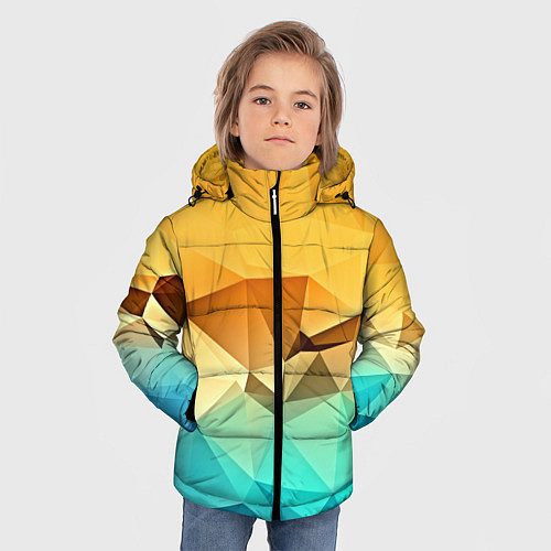 Зимняя куртка для мальчика Битва геометрий / 3D-Черный – фото 3