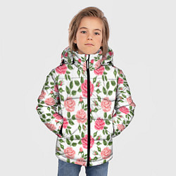 Куртка зимняя для мальчика Розы Паттерн, цвет: 3D-черный — фото 2