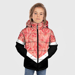 Куртка зимняя для мальчика Розовые розы, цвет: 3D-красный — фото 2