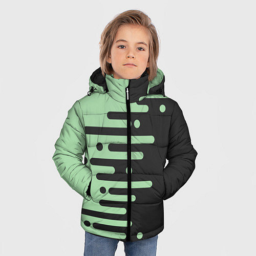 Зимняя куртка для мальчика Геометрический Инь Янь / 3D-Черный – фото 3