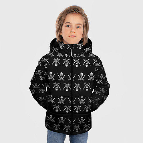 Зимняя куртка для мальчика Пиратский pattern / 3D-Черный – фото 3
