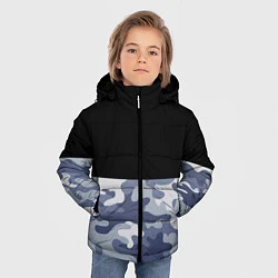 Куртка зимняя для мальчика Камуфляж: черный/голубой, цвет: 3D-черный — фото 2