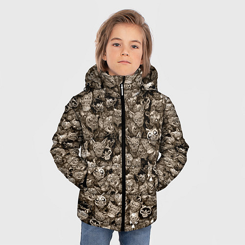 Зимняя куртка для мальчика Зомби котики / 3D-Черный – фото 3