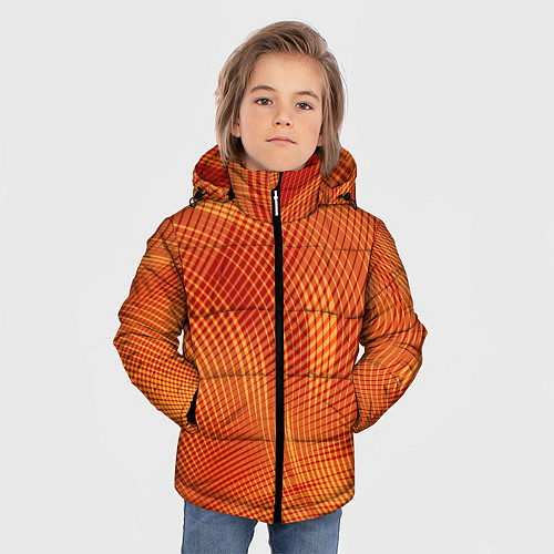 Зимняя куртка для мальчика Abstract waves / 3D-Черный – фото 3