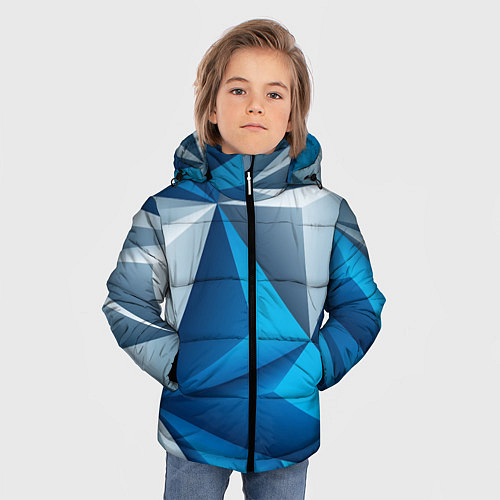 Зимняя куртка для мальчика Ледяная Абстракция / 3D-Черный – фото 3