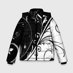 Куртка зимняя для мальчика Цветочный узор, цвет: 3D-светло-серый