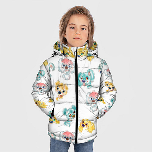 Зимняя куртка для мальчика Собачки / 3D-Черный – фото 3