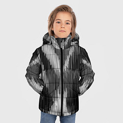 Куртка зимняя для мальчика Черно-белая штриховка, цвет: 3D-черный — фото 2