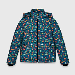 Куртка зимняя для мальчика Подводный мир, цвет: 3D-черный