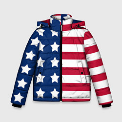 Куртка зимняя для мальчика USA Flag, цвет: 3D-красный