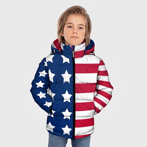 Зимняя куртка для мальчика USA Flag / 3D-Черный – фото 3