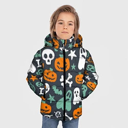 Куртка зимняя для мальчика Halloween Monsters, цвет: 3D-светло-серый — фото 2