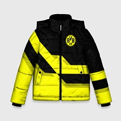 Куртка зимняя для мальчика BVB FC: Yellow style, цвет: 3D-светло-серый