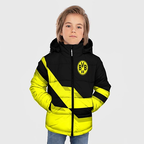Зимняя куртка для мальчика BVB FC: Yellow style / 3D-Черный – фото 3