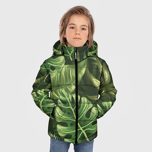Зимняя куртка для мальчика Доисторический лес / 3D-Черный – фото 3