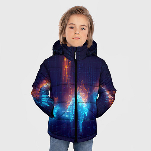 Зимняя куртка для мальчика Компьютерный код / 3D-Черный – фото 3