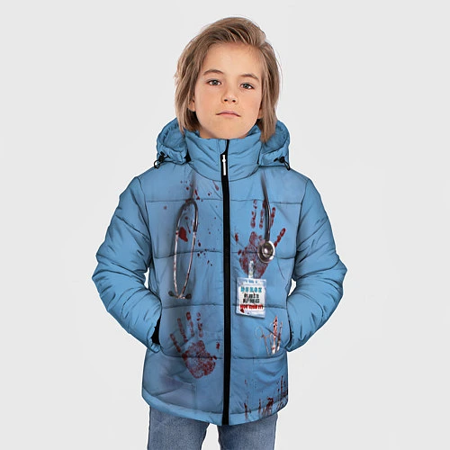 Зимняя куртка для мальчика Костюм врача кровь / 3D-Черный – фото 3