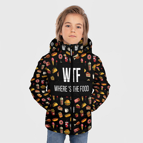 Зимняя куртка для мальчика WTF Food / 3D-Черный – фото 3