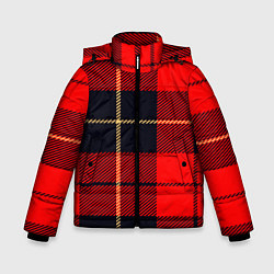Куртка зимняя для мальчика Клетка, цвет: 3D-черный