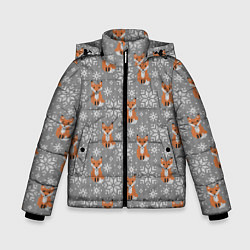 Куртка зимняя для мальчика Зимние лисицы, цвет: 3D-светло-серый