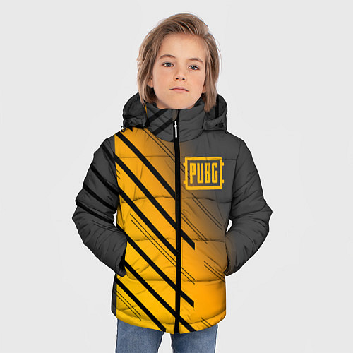 Зимняя куртка для мальчика PUBG: Lines Style / 3D-Черный – фото 3