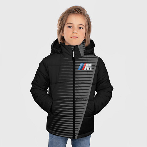 Зимняя куртка для мальчика BMW: Grey Colors Lines / 3D-Черный – фото 3