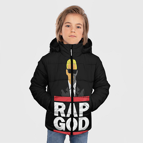 Зимняя куртка для мальчика Rap God Eminem / 3D-Черный – фото 3