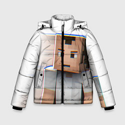 Куртка зимняя для мальчика Minecraft: White Creeper, цвет: 3D-черный