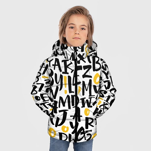 Зимняя куртка для мальчика Letters bombing / 3D-Черный – фото 3