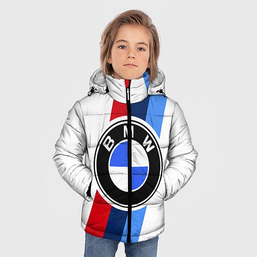 Зимняя куртка для мальчика BMW M: White Sport / 3D-Черный – фото 3