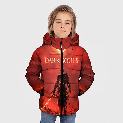 Зимняя куртка для мальчика Dark Souls: Red Sunrise / 3D-Черный – фото 3
