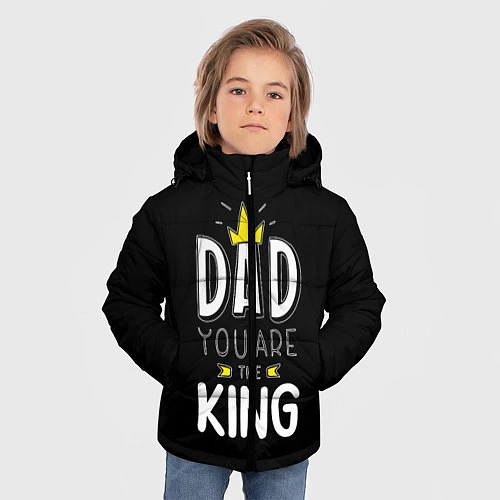 Зимняя куртка для мальчика Dad you are the King / 3D-Черный – фото 3