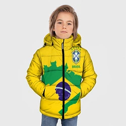 Куртка зимняя для мальчика Сборная Бразилии: желтая, цвет: 3D-светло-серый — фото 2