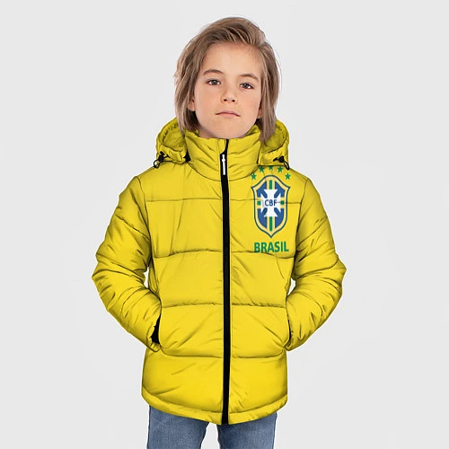 Зимняя куртка для мальчика Сборная Бразилии / 3D-Черный – фото 3