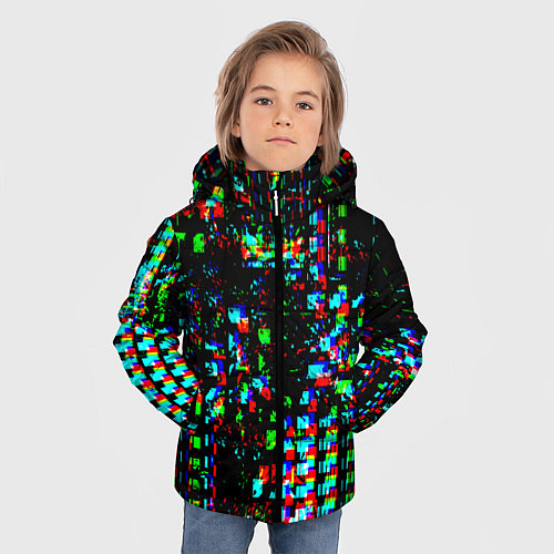 Зимняя куртка для мальчика Optical Glitch / 3D-Черный – фото 3