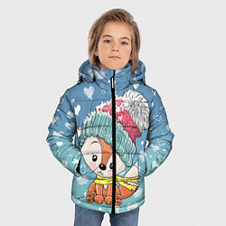 Куртка зимняя для мальчика Зимняя лисичка, цвет: 3D-черный — фото 2