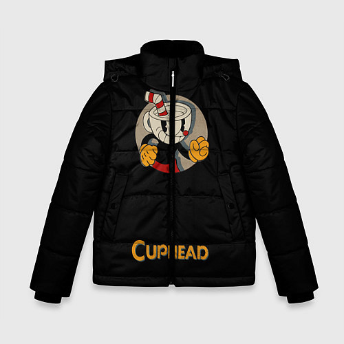 Зимняя куртка для мальчика Cuphead: Black Mugman / 3D-Светло-серый – фото 1