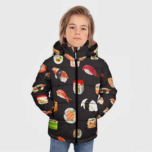 Зимняя куртка для мальчика Планета суши / 3D-Черный – фото 3