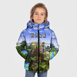 Куртка зимняя для мальчика Майнкрафт: Илья, цвет: 3D-черный — фото 2