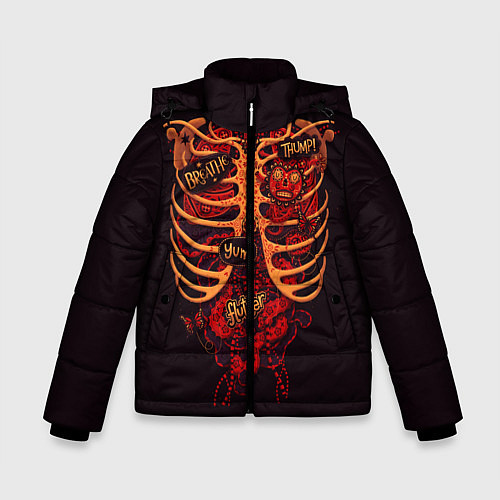 Зимняя куртка для мальчика Человеческий скелет / 3D-Светло-серый – фото 1