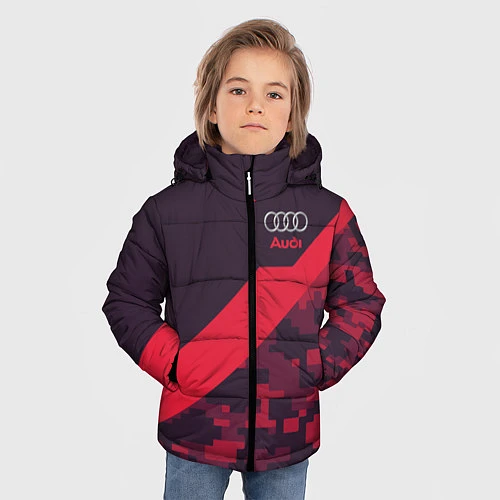 Зимняя куртка для мальчика Audi: Red Pixel / 3D-Черный – фото 3