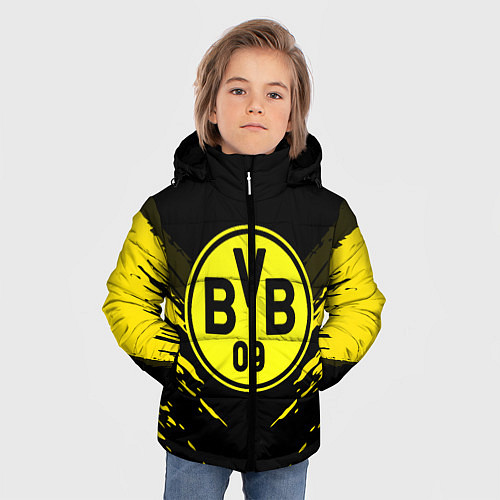 Зимняя куртка для мальчика Borussia FC: Sport Fashion / 3D-Светло-серый – фото 3