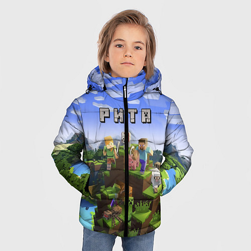 Зимняя куртка для мальчика Майнкрафт: Рита / 3D-Черный – фото 3