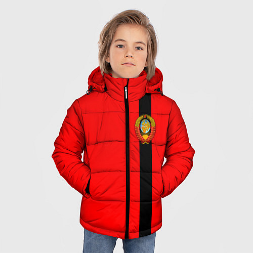 Зимняя куртка для мальчика Советский Союз / 3D-Черный – фото 3
