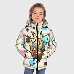 Куртка зимняя для мальчика Pikachu Geometry, цвет: 3D-черный — фото 2