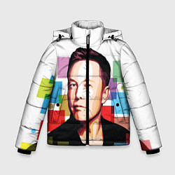 Куртка зимняя для мальчика Илон Маск, цвет: 3D-светло-серый