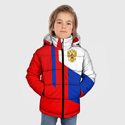 Куртка зимняя для мальчика Russia: Geometry Tricolor, цвет: 3D-черный — фото 2