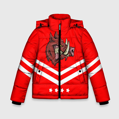 Зимняя куртка для мальчика Спартанский кабан / 3D-Светло-серый – фото 1