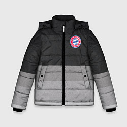 Куртка зимняя для мальчика ФК Бавария: Серый стиль, цвет: 3D-черный