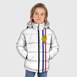 Куртка зимняя для мальчика Франция: лента с гербом, цвет: 3D-светло-серый — фото 2